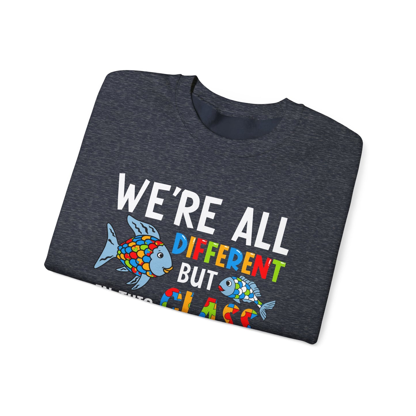 Autism Rainbow Fish Crewneck