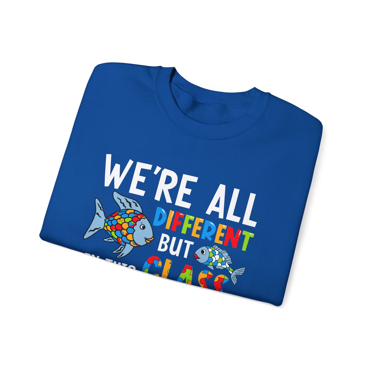 Autism Rainbow Fish Crewneck