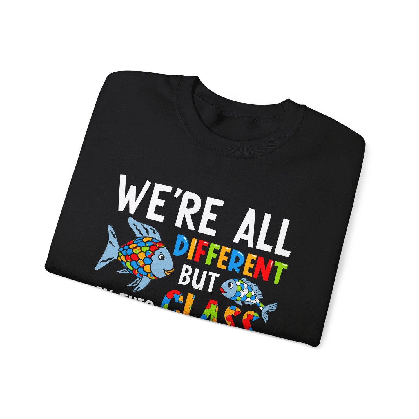 Autism Rainbow Fish Crewneck