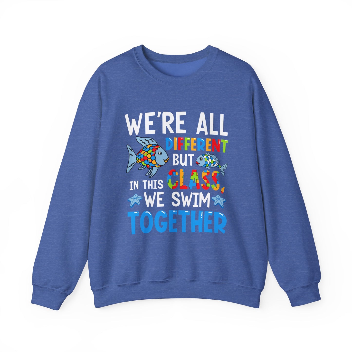 Autism Rainbow Fish Crewneck