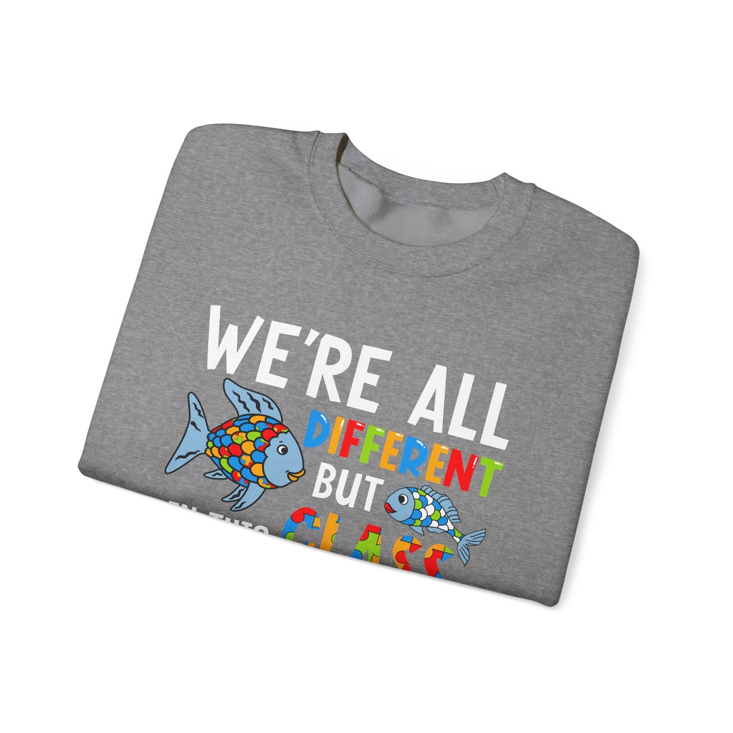 Autism Rainbow Fish Crewneck