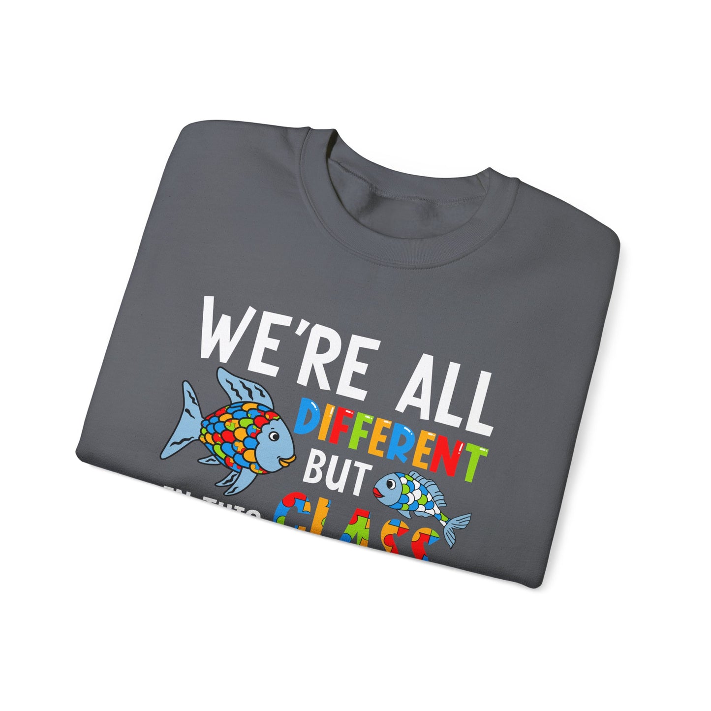 Autism Rainbow Fish Crewneck