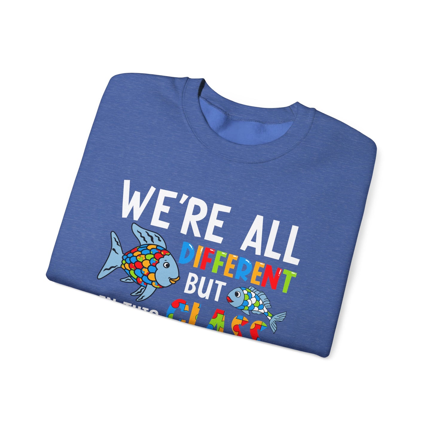 Autism Rainbow Fish Crewneck