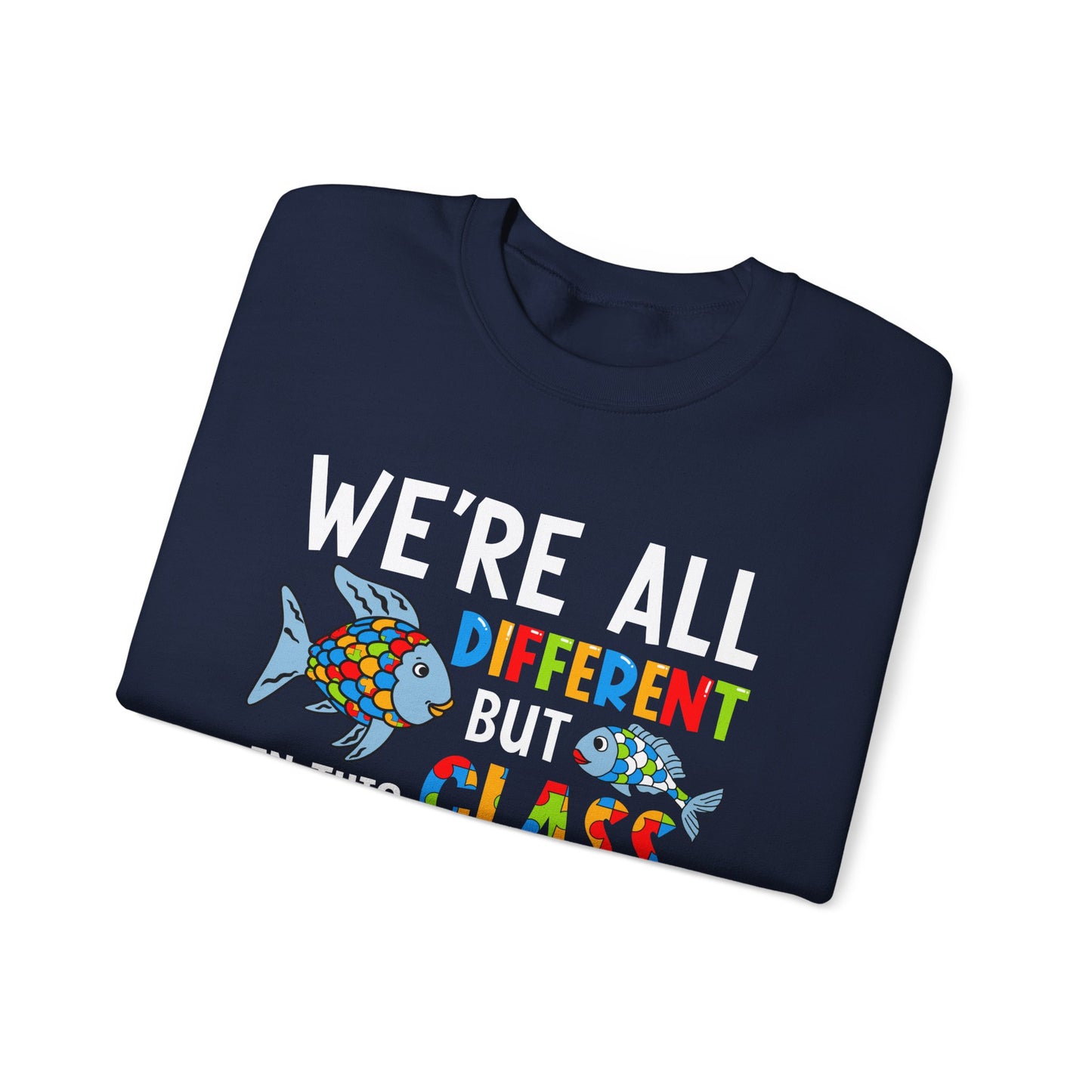 Autism Rainbow Fish Crewneck